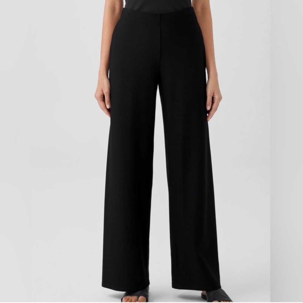 Eileen Fisher Classic Black Wide-Leg Trousers